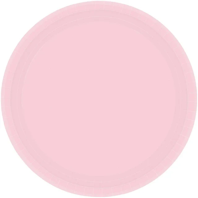 Paper Plates 23cm Round 20ct Blush Pink (Pack Of 20)