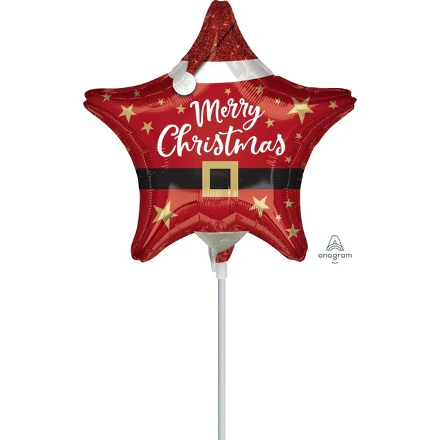 Foil Balloon - Santa Merry Christmas Star (22cm)