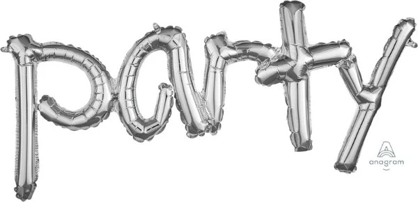 Foil Balloon Phrases - Party 93cm (Silver)