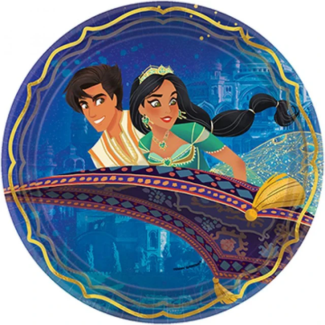 "Aladdin 9""/ 23cm Round Metallic Paper Plates  (Pack of 8)