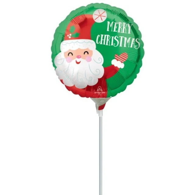 22cm Smiley Satin Santa Merry Christmas