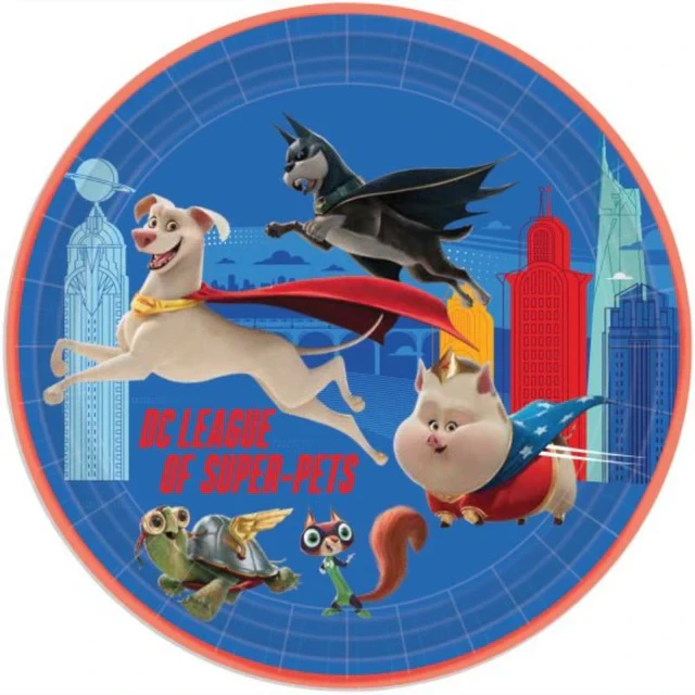 "DC Super Hero Pets 9"" / 23cm Paper Plates - Pack of 8