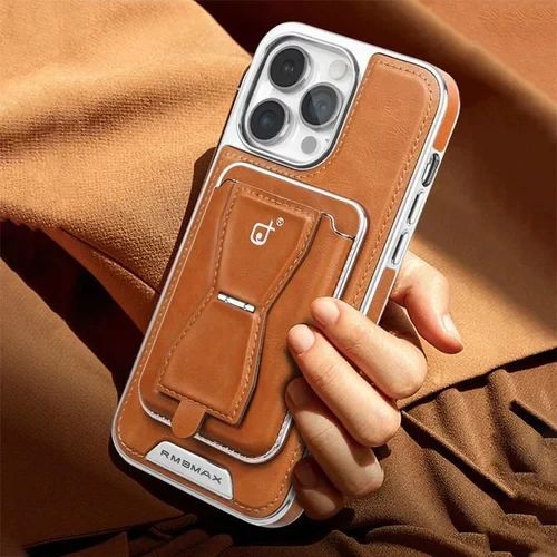Luxurious Leather Magnetic iPhone Case with Removal Card Holder