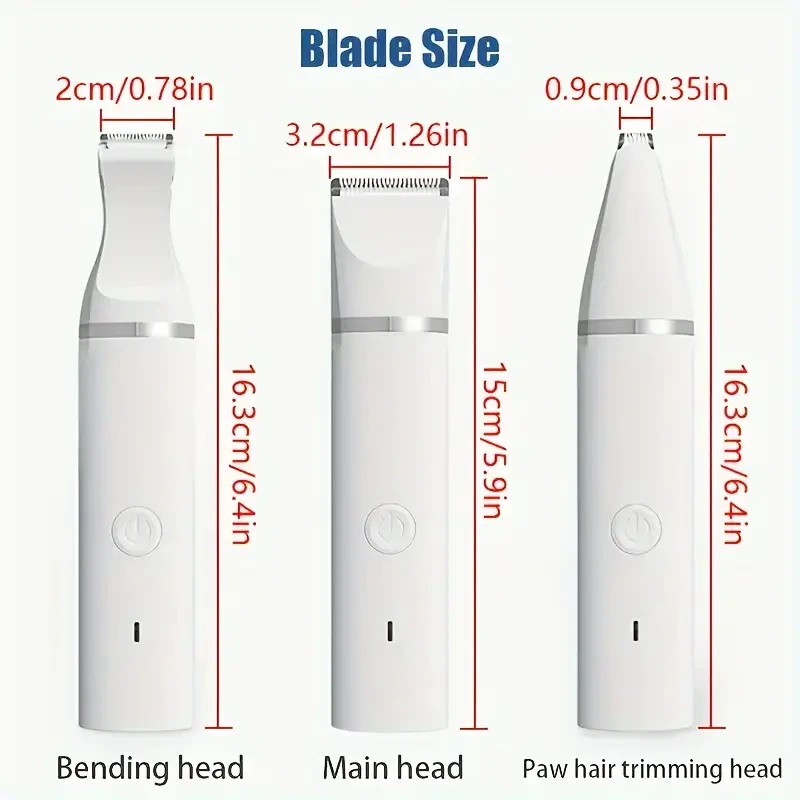 1pc Silent Pet Grooming Kit - Rechargeable