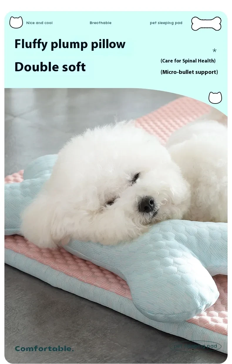 Dog Bed Breathable Cooling Spring Summer Pet Sleeping Mat For Small Medium Dogs Cats Soft Non-slip Dog Kennel Pet Supplies Pet Products