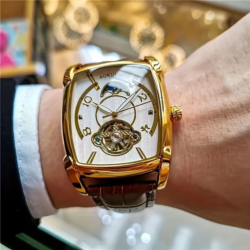 Mens Square Mechanical Watch