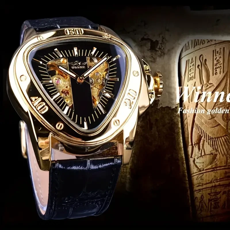 Golden Triangle Skeleton Men's Watch