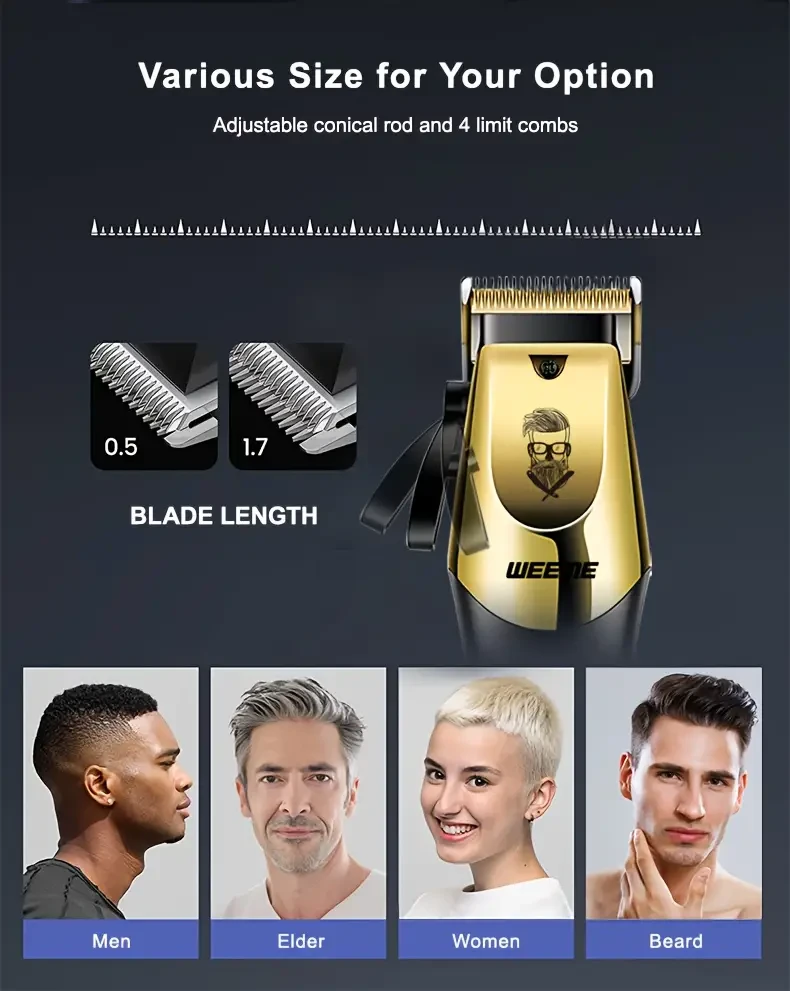 Golden Hair Clipper And Trimmer Set For Men