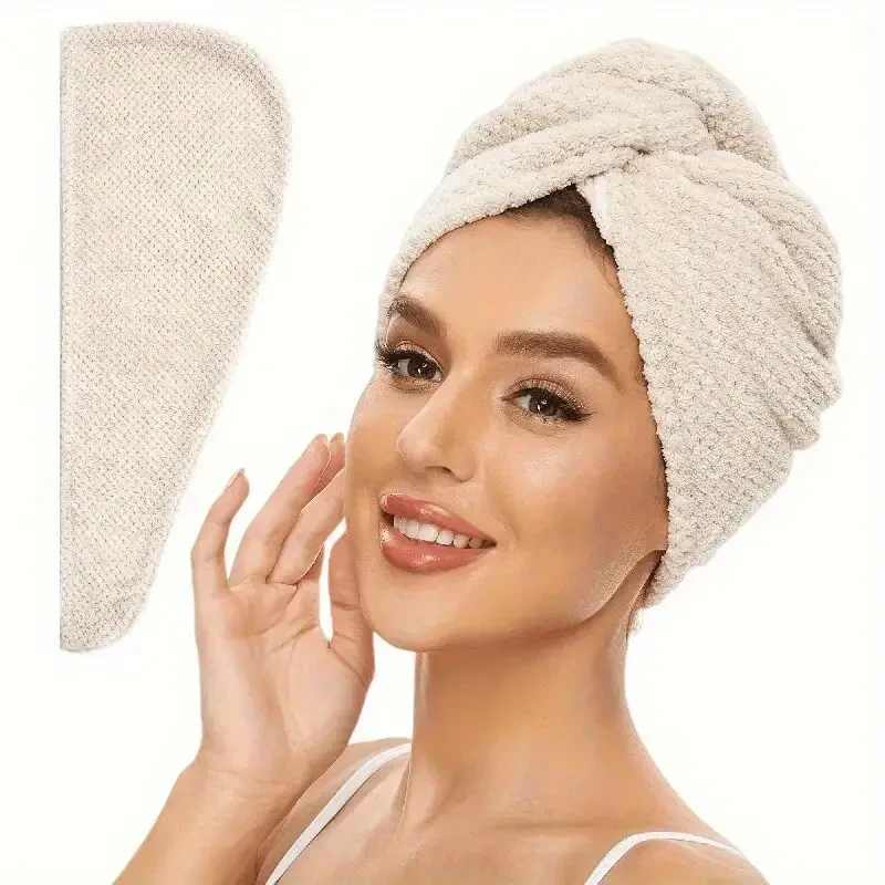 Soft Microfiber Hair Towel - Quick Dry,