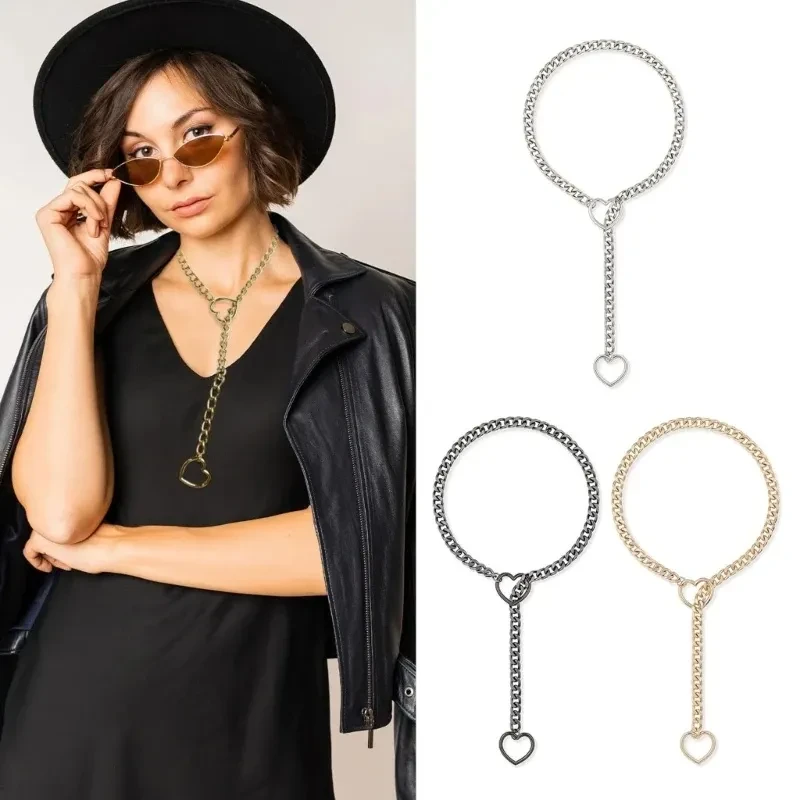 Stainless Steel Lariat Heart Necklace