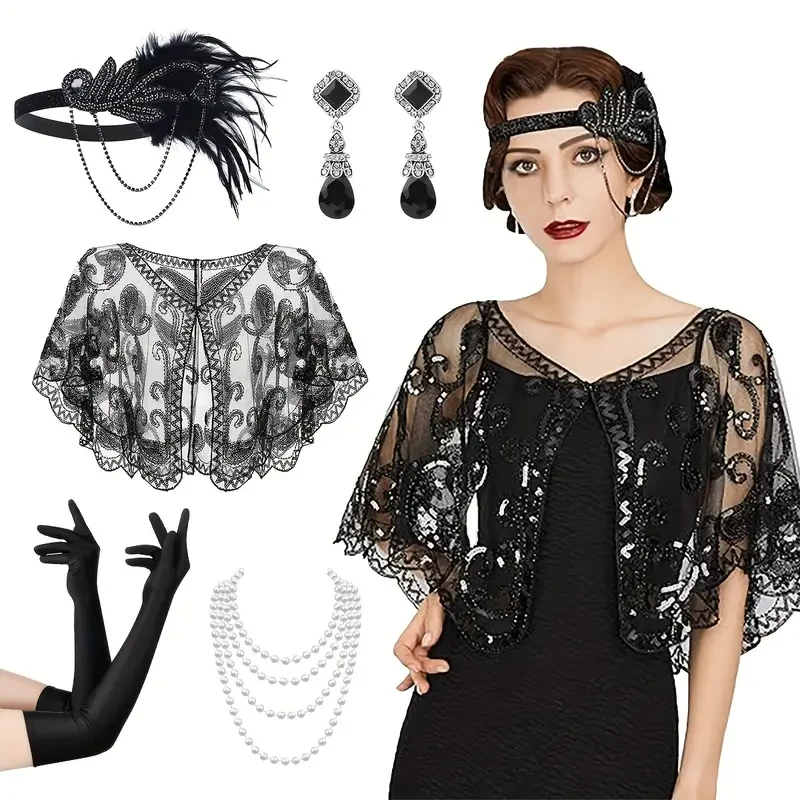 7pcs1920s Flapper Accessory Set Women'
