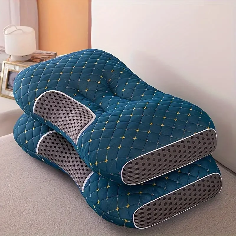 Ergonomic Maternity Pillow - Knitted Cotton Adjustable Neck Massage Pillow, Orthopedic Contour Support, Medium Soft Firmness