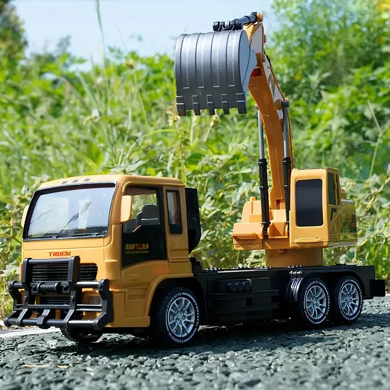 10 Channel Remote Control Digging Engineering Vehicle - Realistic RC Construction Excavator