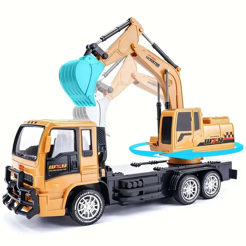 10 Channel Remote Control Digging Engineering Vehicle - Realistic RC Construction Excavator
