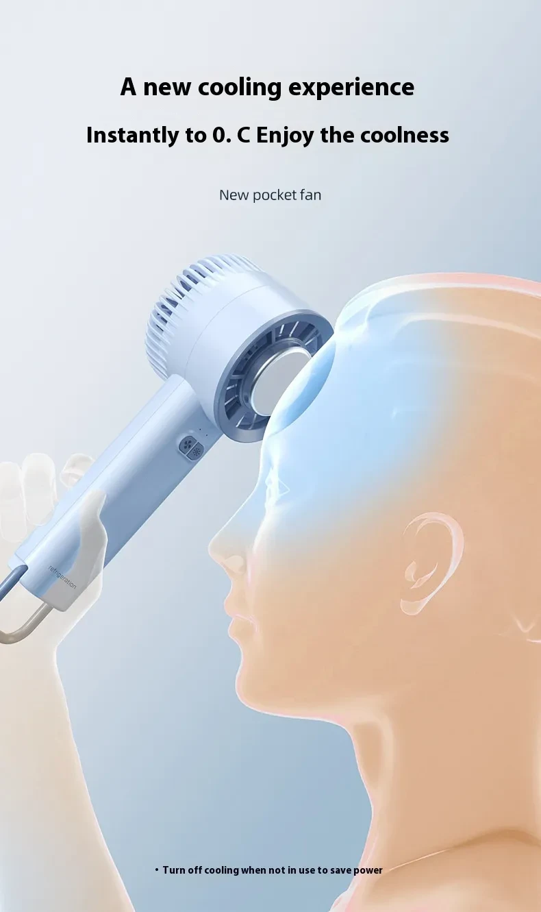 2024 Summer Gadget Handheld Turbo Jet Fan Mini Portable Ice Cold Fan Generation Brushless Motor Wind High Speed Duct Fans Violent Blower