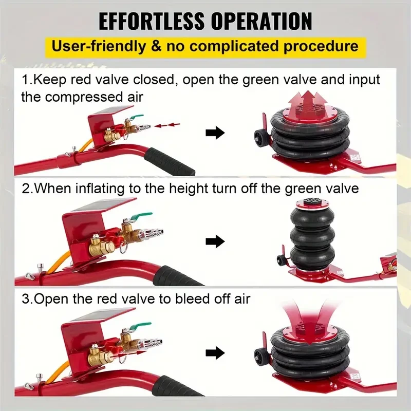 2993.71 KG Triple Bag Air Lift Jack - Pneumatic Vehicle Car Lifting Compressed Tool