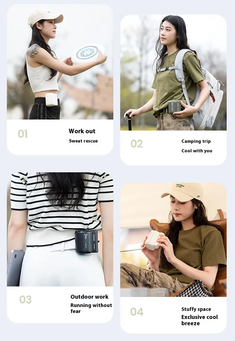 Portable Large Wind Usb Charging Outdoor Sports Construction Site Summer Cooling Portable Small Air Fan For Outdoor Sports Travel Work