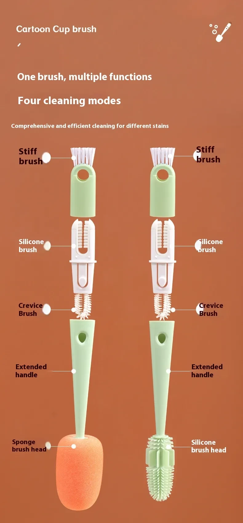 Cleaning Cup Multifunctional Four-in-one Cup Brush Kitchen Gadgets