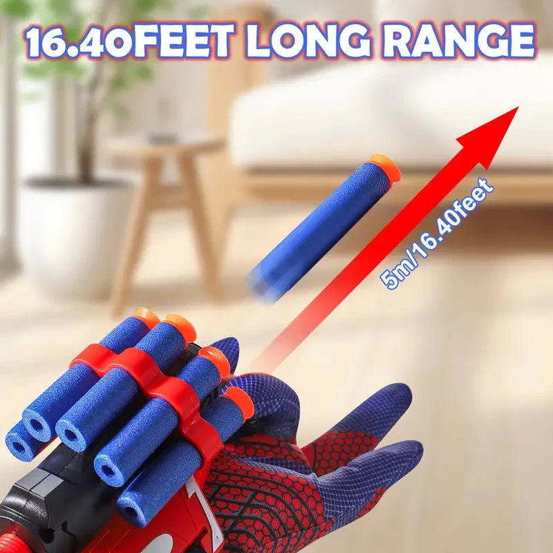 AIUAZA Spider Web Shooter Toy - 15 Darts, Cosplay Launcher Glove