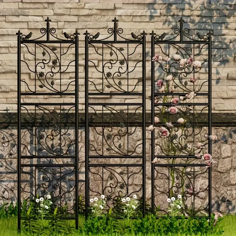 6 Panels 195cm Tall Metal Garden Trellis Fencing