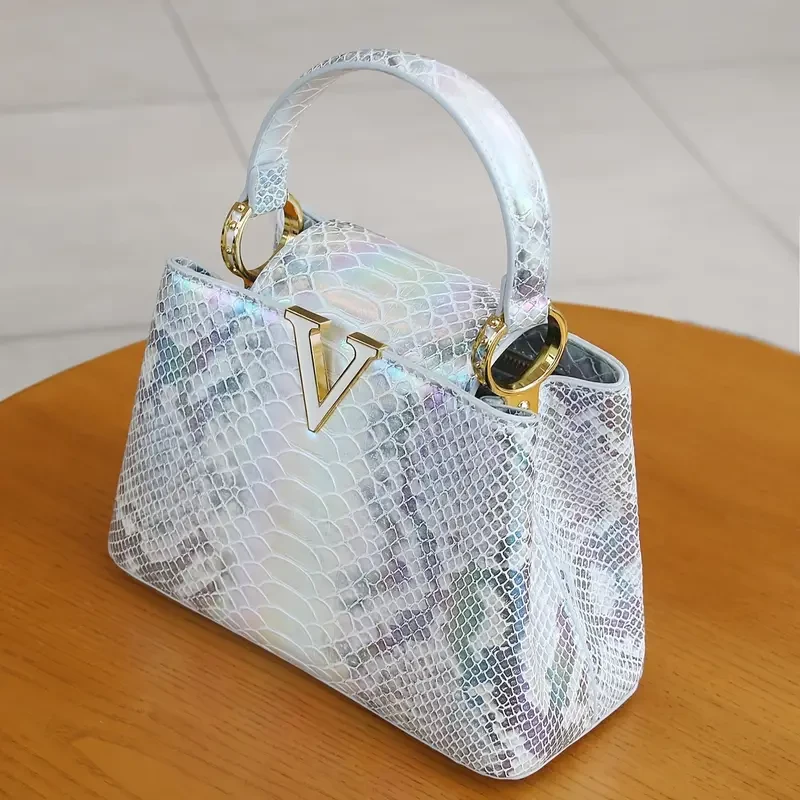 Elegant Snakeskin Pattern Tote Bag for Women