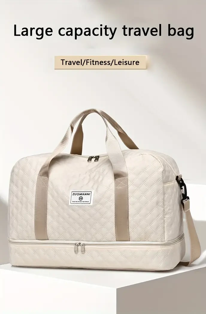 Lightweight Argyle Pattern Luggage Bag