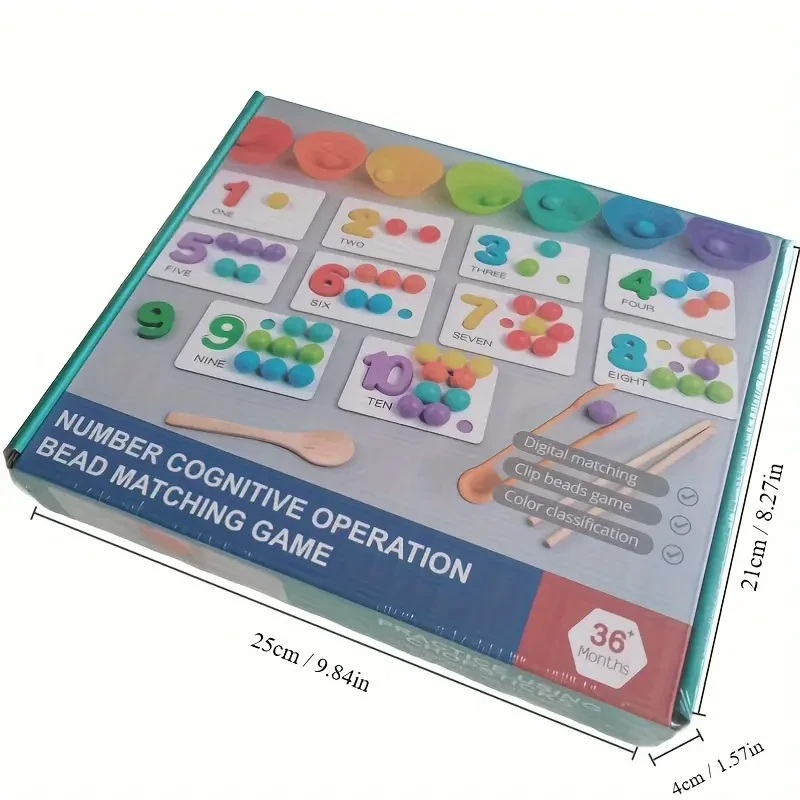 Colorful Number Bead Matching Game - Cognitive Skills Enhancement