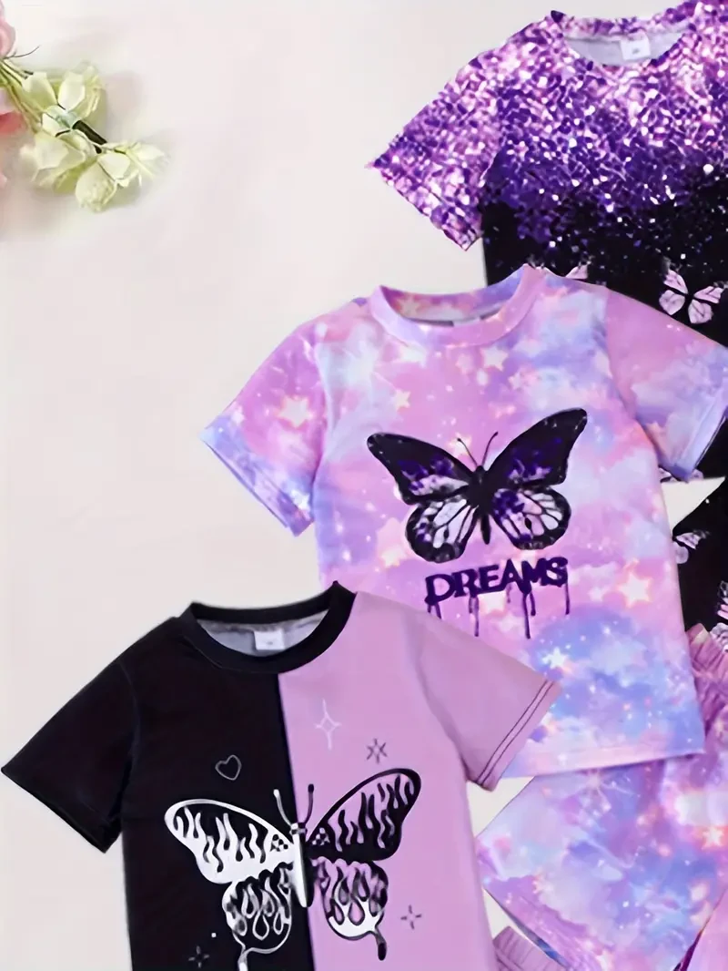 6-Piece Set of Vibrant Butterfly-Themed clothes