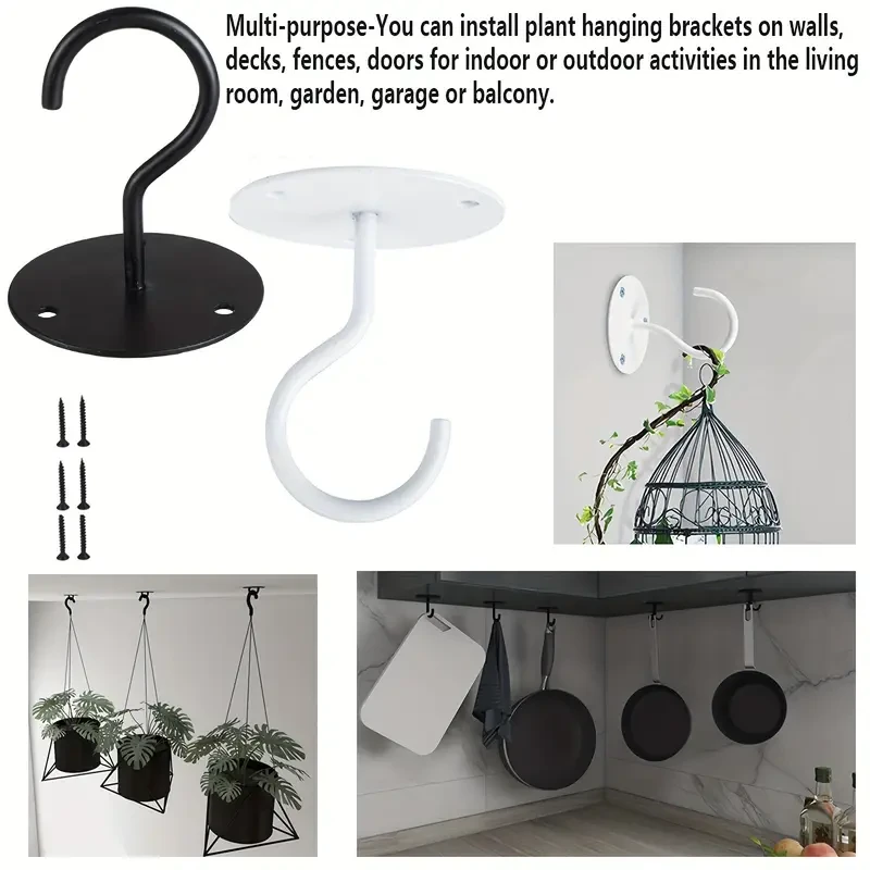 4 Pcs Heavy Duty Ceiling Hooks - Wall Mounted for Hanging Plants & Decorations