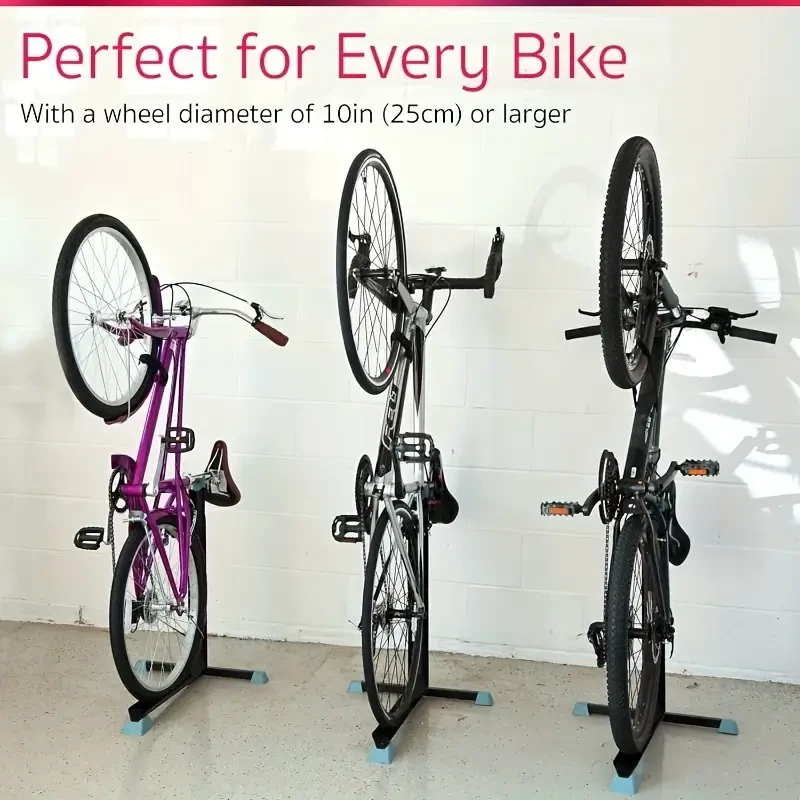 Portable Space-Saving Upright Bike Stand Rack - Indoor Bicycle Storage