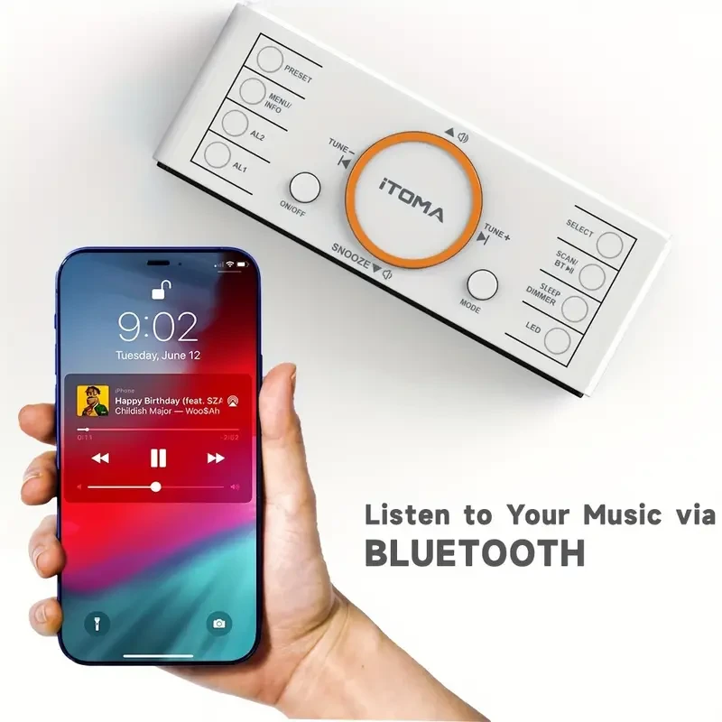 1PC DAB & FM Radio Alarm Clock with Wireless Connection and Dual Alarm - ITOMA 728