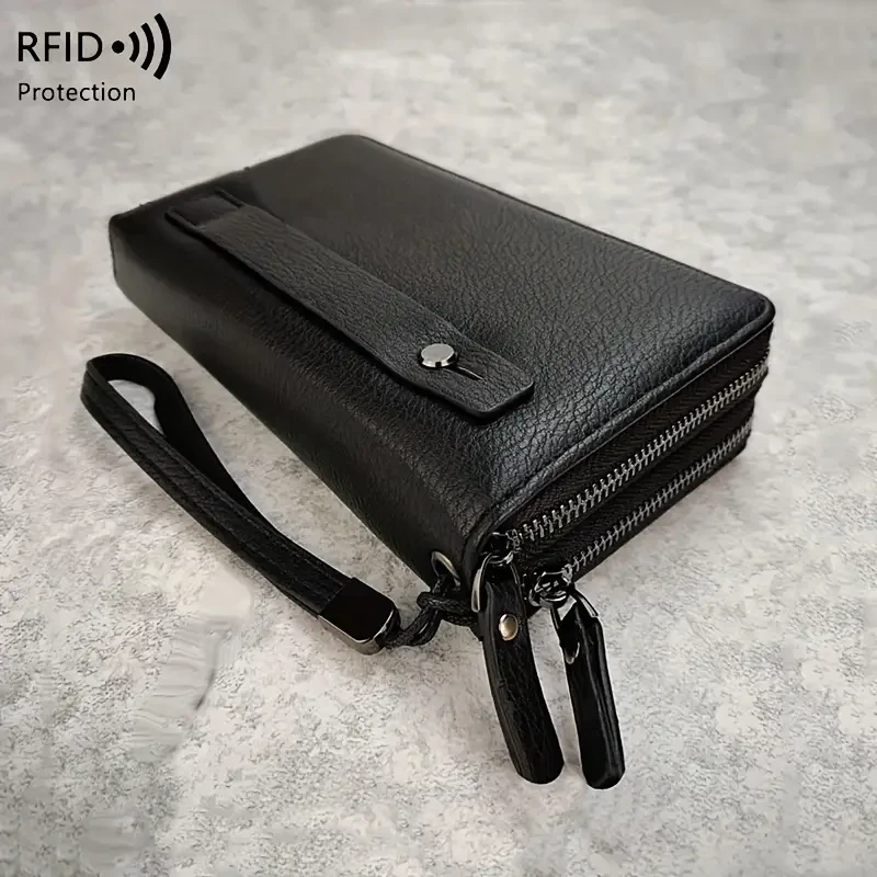 Elegant Men's Spacious Wallet Chic Double-Layer Design