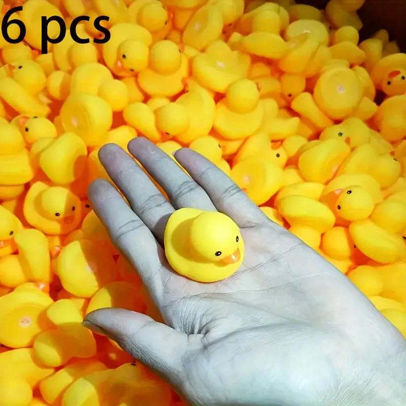 6pcs Squeezy Little Yellow Ducks for Baby Bathtime