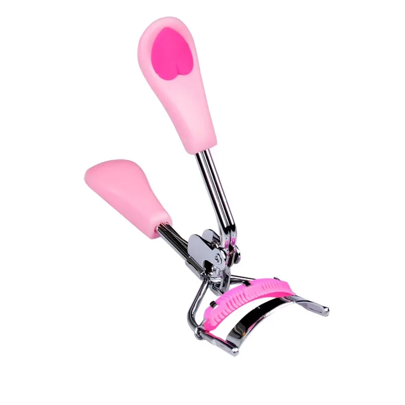 Peach Heart Handle Eyelash Curler with Comb