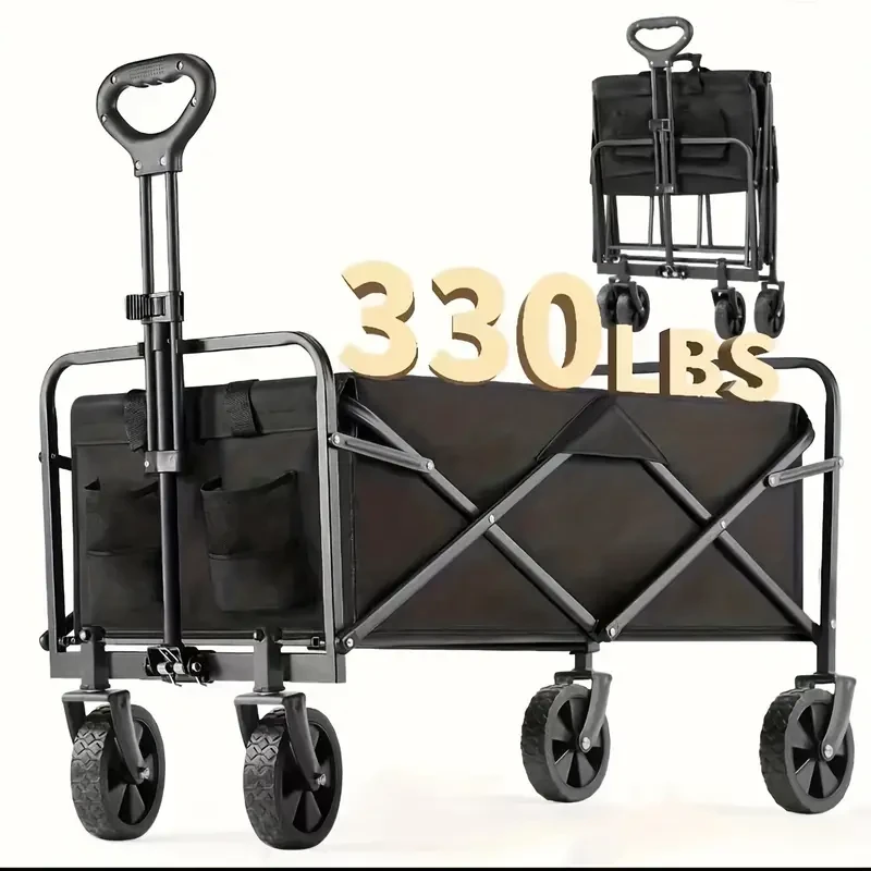 1pc Collapsible Utility Wagon Cart, Pet Wagon Cart