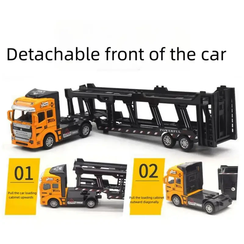 Truck King Die-Cast Toy Set - 32CM Semi-Truck with 6 Mini Construction Vehicles