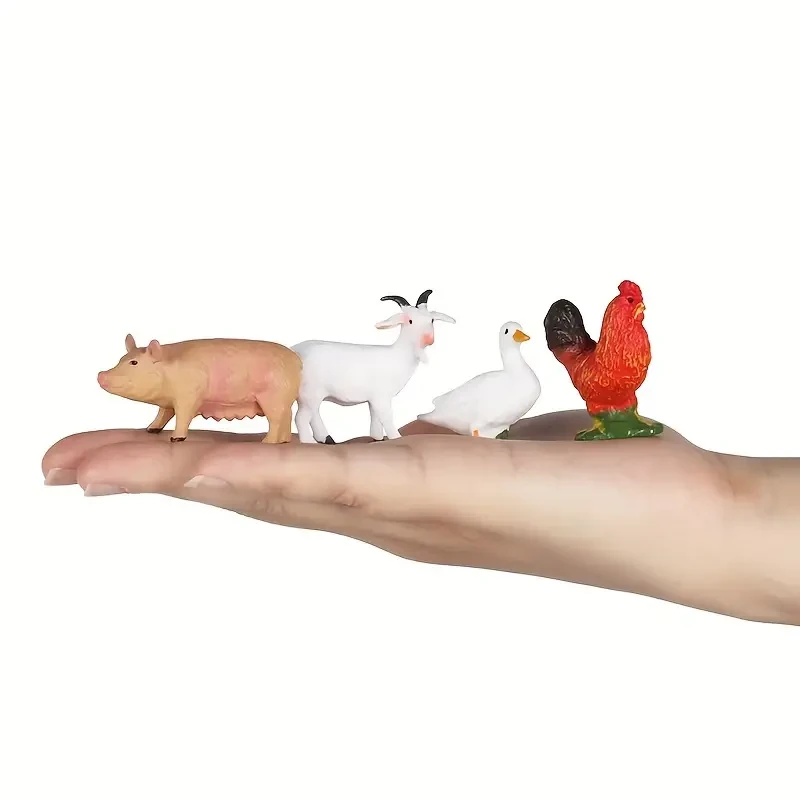 12 PCS Mini Farm Animal Figurines - Educational Toys for Kids
