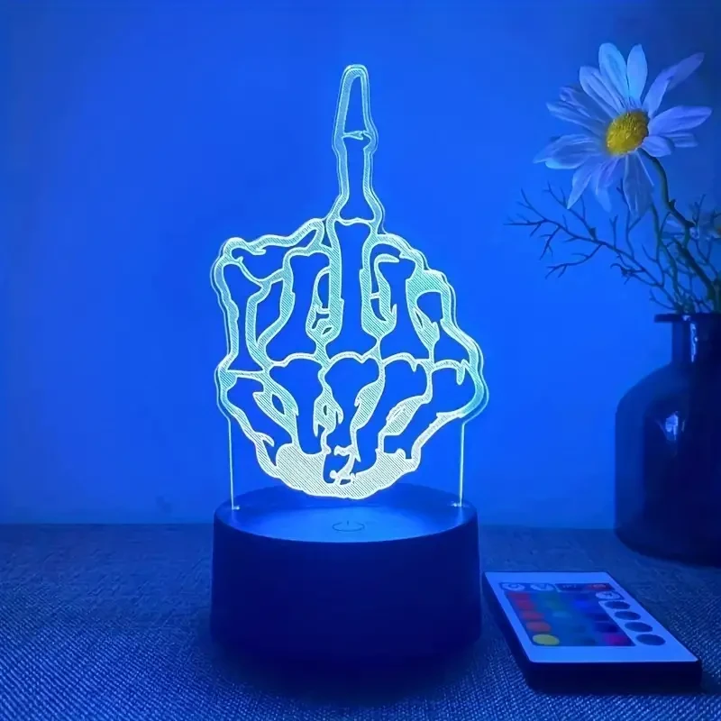 Novelty 3D Night Light with 16 Colors & Remote Control