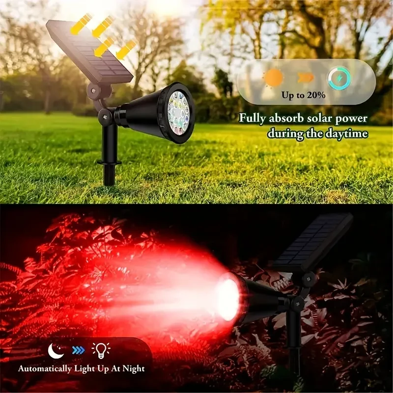 Super Bright Solar Outdoor Tree Lights - Color Gradient Lawn Lights