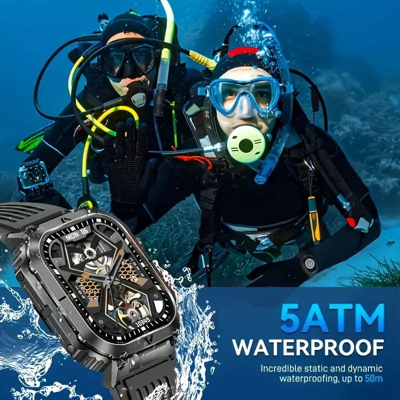 2024 New Men's Motion Track Wireless Call AI Voice Assistant IP68 Waterproof Sports Smart Watch For Android IPhone