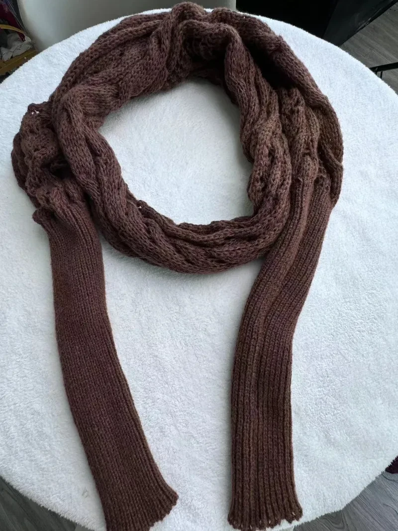 Autumn And Winter Warm Knitted Shawl Women's Hollowed-out Double Sleeve Shawl Collar Fashion Natural For Home And Party