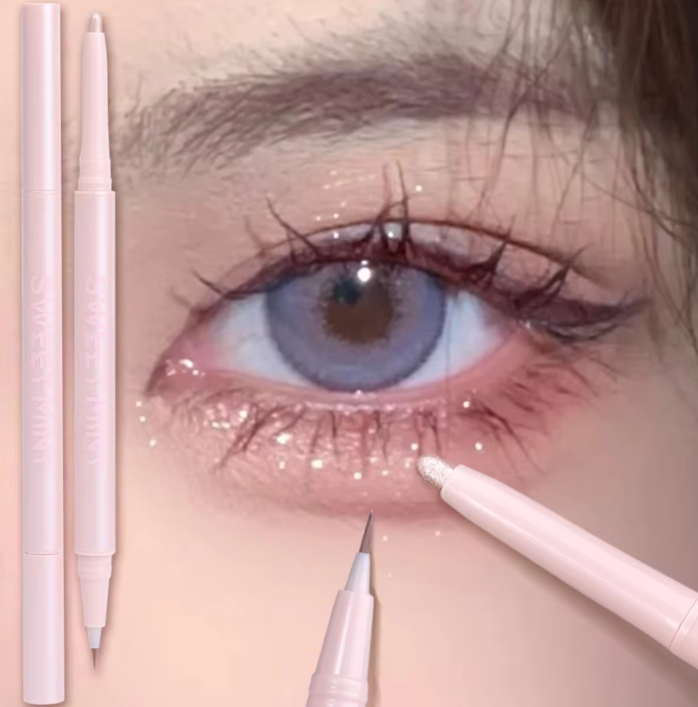 Double Ended Lying Silkworm Pencil Highlighter