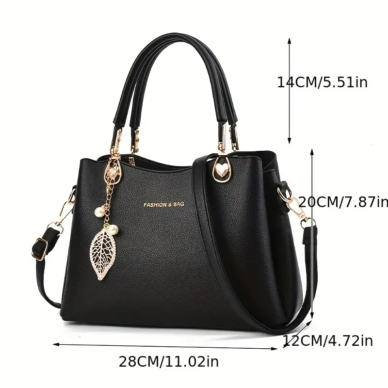 Classic Solid Color Shoulder Bag