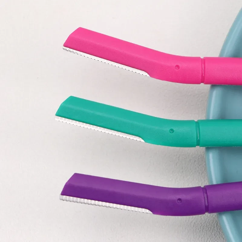 Safety Multi-color Straight Handle Eye-brow Knife