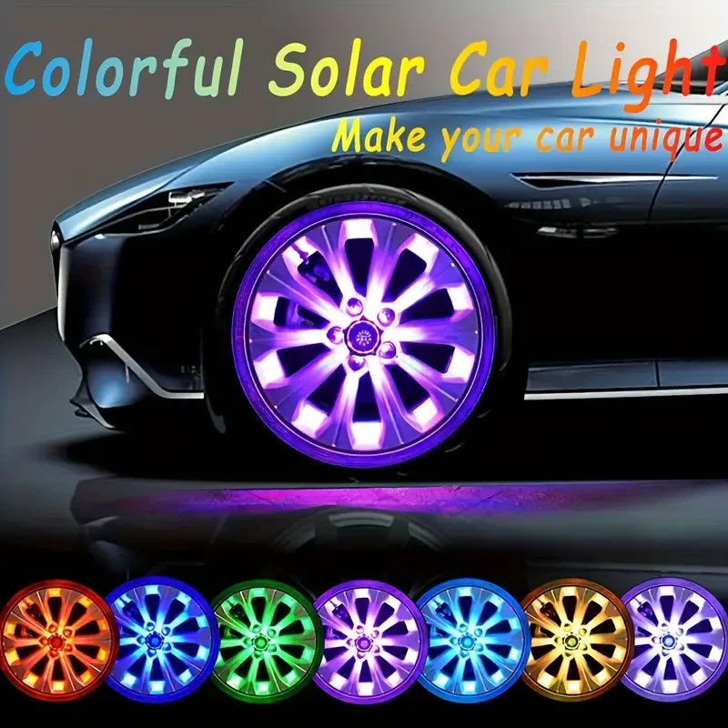 Solar Car Wheel LED Ambient Light  Dazzling Colors
