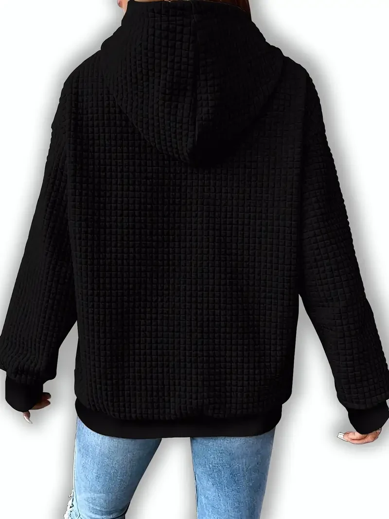 Halloween-Themed Casual Waffle Knit Hoodie