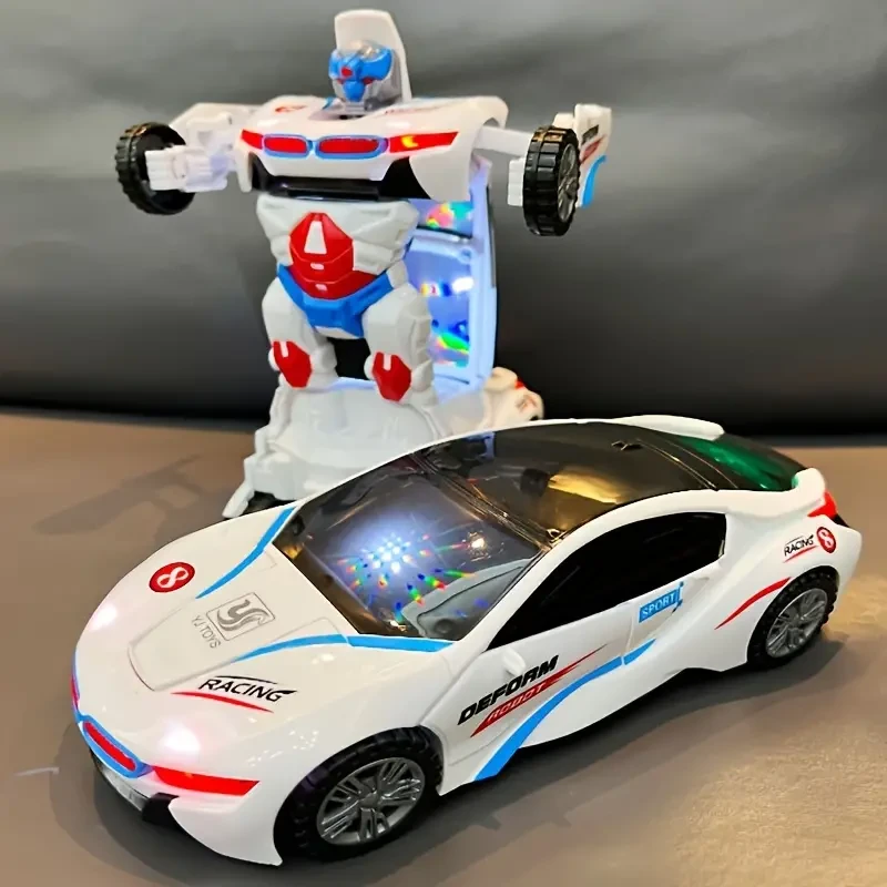 Transforming Police Car Robot Toy - Lights & Sounds