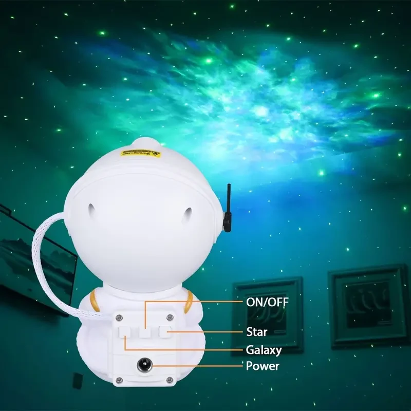 Whimsical Astronaut Star Projector Night Light