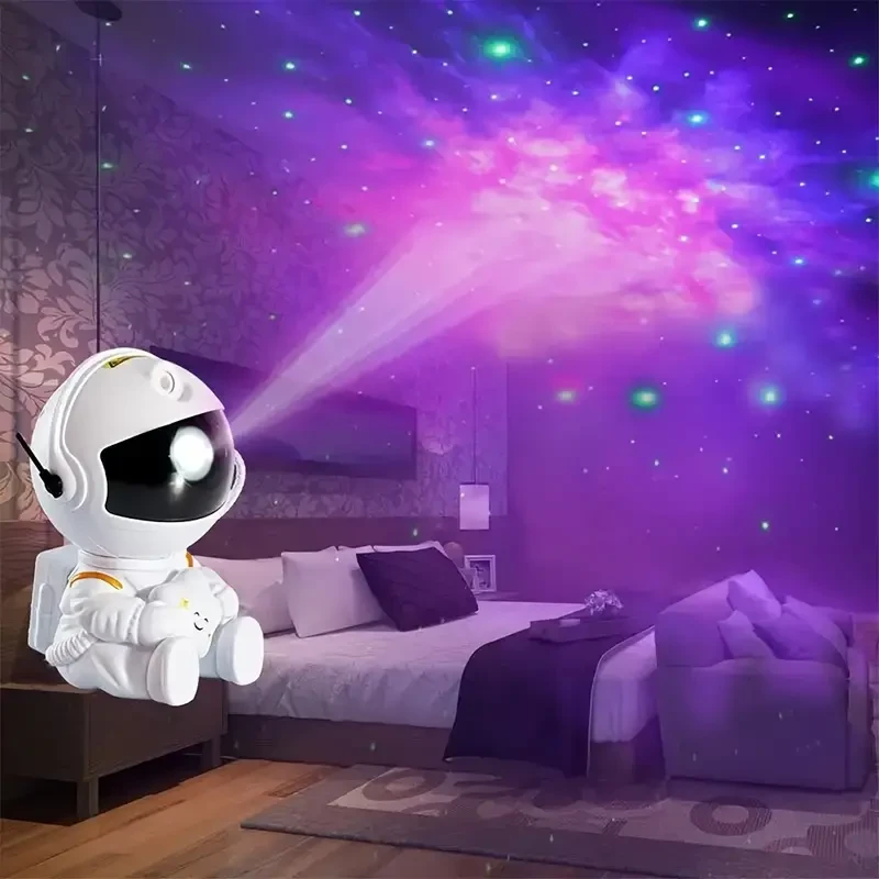 Whimsical Astronaut Star Projector Night Light