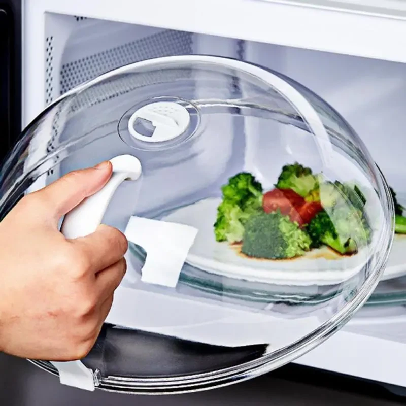 1pc Crystal Clear Microwave Food Cover